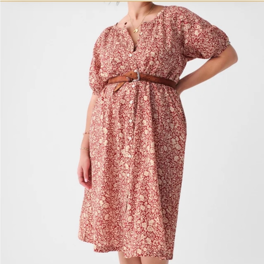 Faherty Carmel Dress - Tandoori Spice Sunrise Floral - Size L